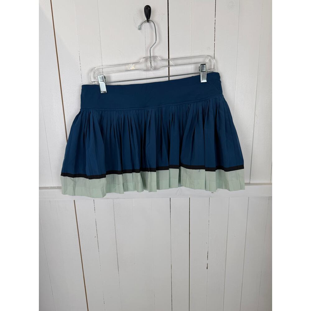 Lululemon Blue & Black Mini Skort Size 8 - Polyester/Nylon